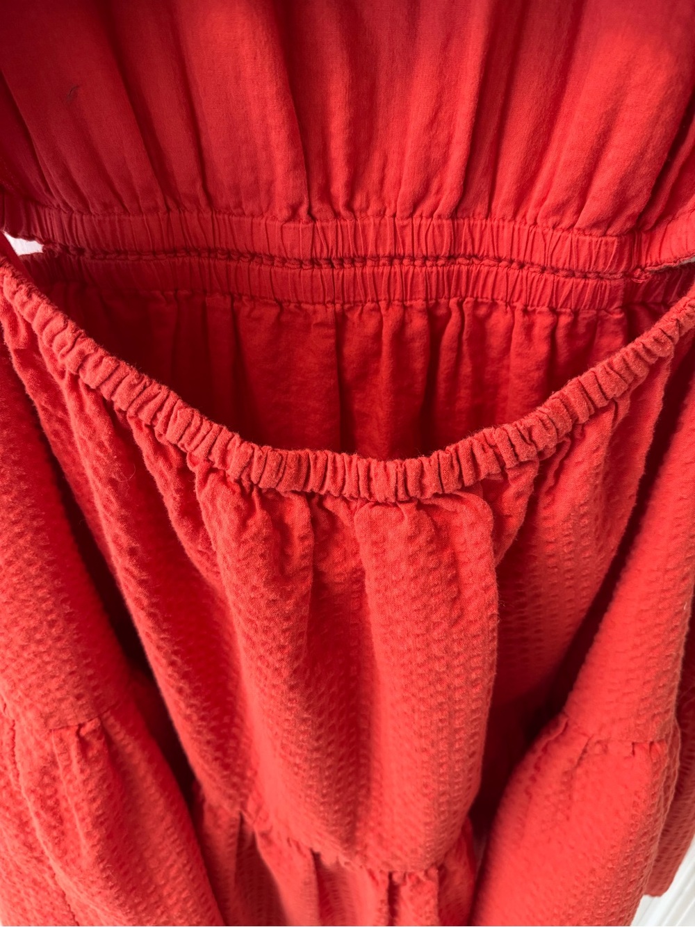Madewell Rust Open Back Mini Dress Tiered Skirt XL - Picture 11 of 12